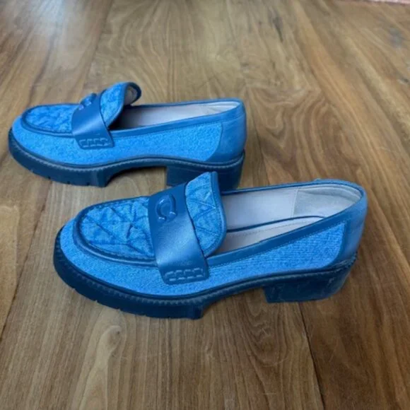 Coach Leah Quilted Denim Loafer - 8.5 - Picture 3 of 12